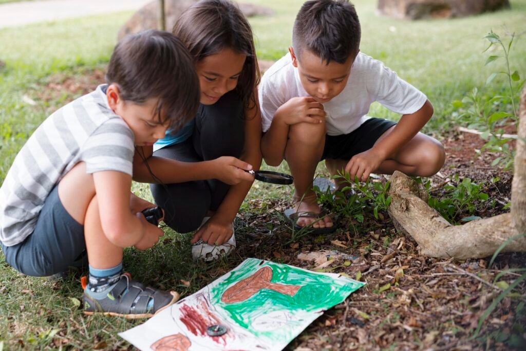 best-friends-participating-treasure-hunt-outdoors