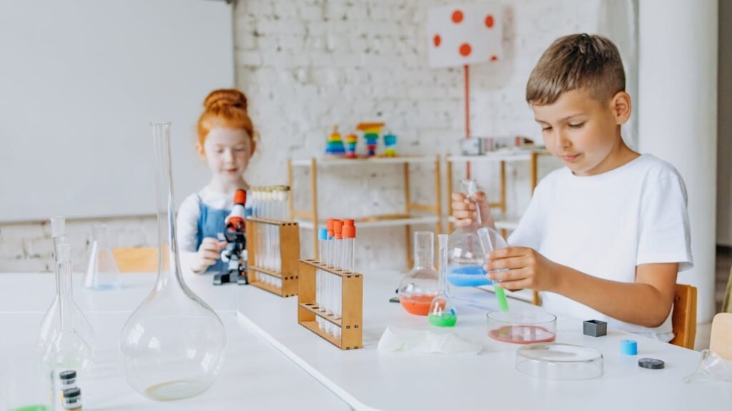 Two children collaborate on a science experiment, focused and engaged in their learning process.

The BEST Teacher Training Institute in Mumbai Borivali 